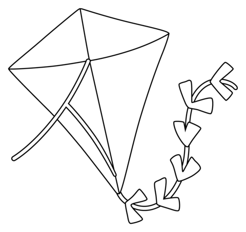 Kite Emoji Coloring Page